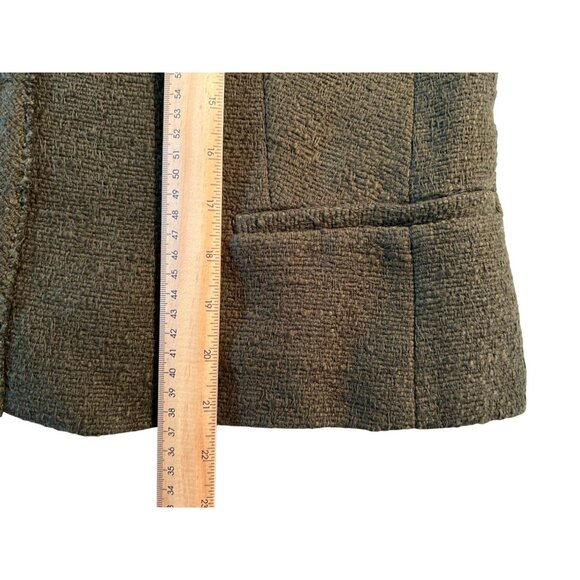 Zara Womens L Blazer NWT Olive Green Tweed Gold Buttons Shoulderpads - Picture 10 of 10